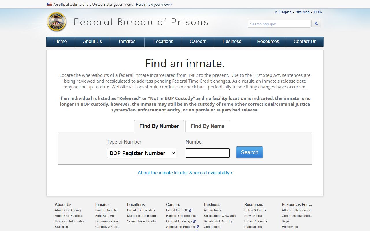 Federal BOP inmate locator for Bridgeport federal custody searches